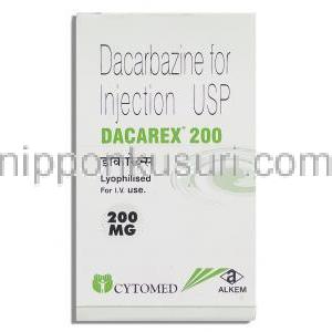 ダカレックス Dacarex , DTIC-ドーム ジェネリック, ダカルバジン 200mg 注射 (Alkem) 箱