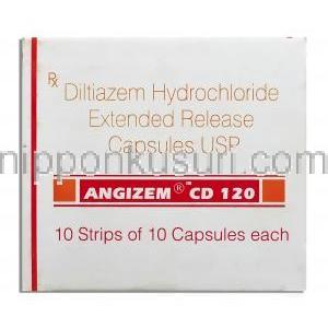 アンジゼム CD Angizem CD, ジルチアゼム XR 12mg （Sun Pharma） 箱