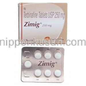 ジミグ Zimig, テルビナフィン塩酸塩 250mg 錠 (GSK)