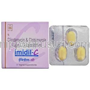 クリンダマイシン / クロトリマゾール配合（エンペシド ジェネリック）, Imidil-C, 100mg / 200 mg 膣錠 (Hete