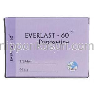 エバーラスト30 Everlast-30, プリリジー ジェネリック, ダポキセチン, 60mg, 錠 箱