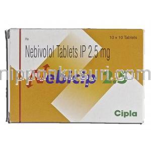 ネビシップ2.5 Nebicip 2.5, ネビレット ジェネリック,ネビボロール 2.5 mg, 錠 箱