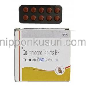 テノリック50 Tenoric-50, テノレチック ジェネリック, アテノロール 50mg, クロルタリドン, 12.5 mg, 錠