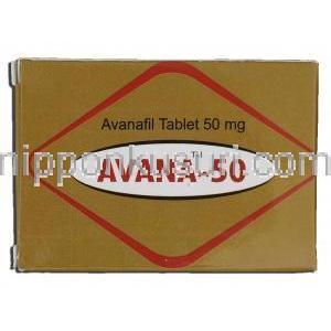 アバナ-50 Avana-50, ステンドラ ジェネリック, アバナフィル, 50mg, 錠 箱