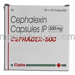 セファデックス-500 Cephadex-500, ケフレックス ジェネリク, セファレキシン, 500mg, カプセル 箱