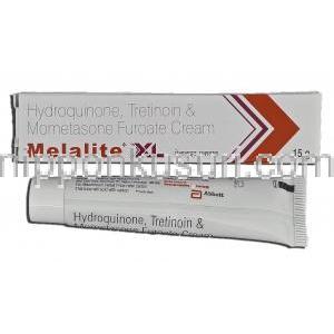 メラライトXL Melalite XL, ヒドロキノン 2%, トレチノイン 0.025%, モメタゾンフロ酸エステル 0.1%, 配合クリ