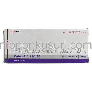 カラプチン Calaptin, ベラパミル 120mg SR錠 （Abbott） 箱