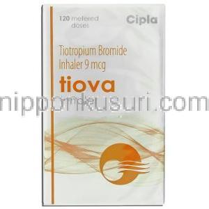 チオトロピウム（スピリーバ ジェネリック）, Tiova, 9mcg, 120回分 吸入剤 (Cipla)