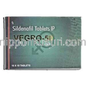 ヴェグロ50 Vegro 50, シルデナフィル 50mg, 箱
