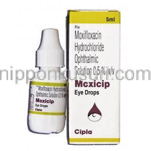 モキシフロキサシン（ベガモックスジェネリック）, Moxicip, 0.5% 5ML 点眼液 (Cipla)