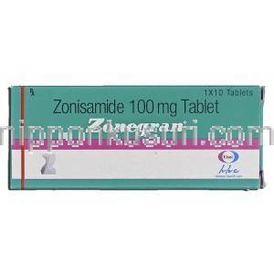 ゾネグラン Zonegran, ゾニサミド, 100mg, 錠 箱