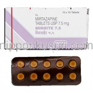 ミルマイト7.5 Mirnite 7.5, リフレックス ジェネリック, ミルタザピン 7.5mg, 錠