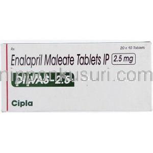 ディルバ Dilva, レニベース ジェネリック, エナラプリル 2.5mg 錠 (Cipla)