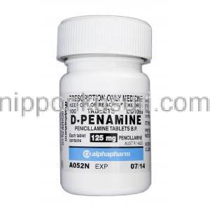 D-ペナミン D-Penamine, メタルカプターゼ ジェネリック, ペニシラミン, 125 mg, 錠, ボトル