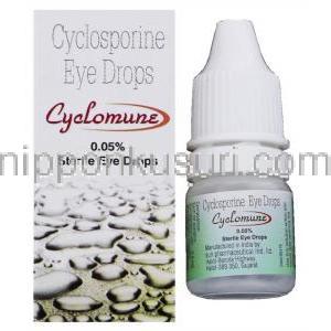 シクロミューン Cyclomune, シクロスポリン, Iflo, 0.05% 3ML 点眼薬 (Ajanta pharma)