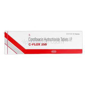 C-フロックス250 C-Flox 250, シプロキサン ジェネリック, シプロフロキサシン, 250mg, 錠, 箱