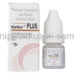 ケトロラクトロメタミン / フロキサシン, Ketlur  Plus, 0.5% w/v 点眼薬 (Sun Pharma)