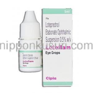 エタボン酸ロテプレドノール（ロテマックス ジェネリック）, Loteflam, 0.5%  点眼薬 (Cipla)