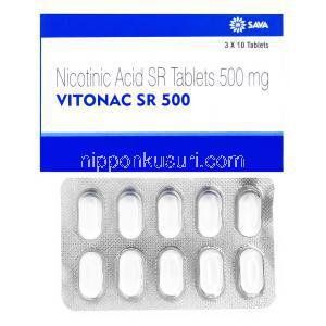 ビトナック SR  Vitonac SR, ナイクリン ジェネリック, ニコチン酸 SR  500mg, 錠