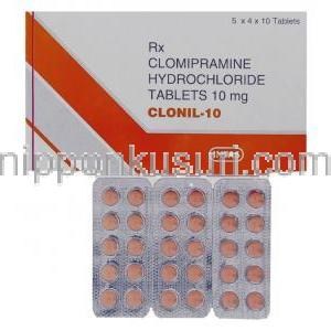 クロミプラミン, Clonil, 10 mg 錠 (Intas)