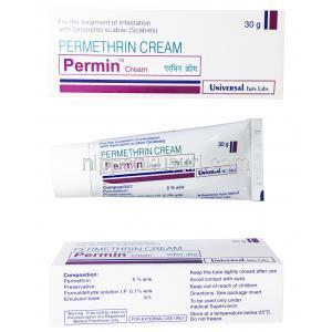 ペルメトリン （エリマイト ジェネリック）, Permin, 5% 30g クリーム (Galderma)