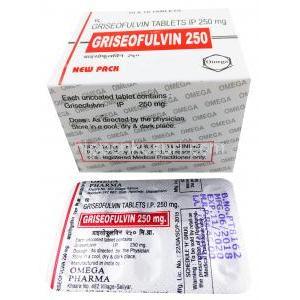 グリセオフルビン錠 250 mg 錠剤, 箱, シート情報