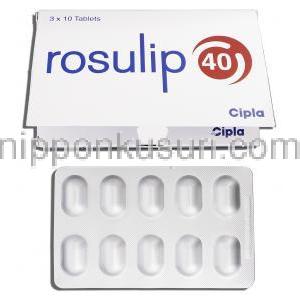 ロズリップ40 Rosulip 40, クレストール ジェネリック, ロスバスタチン 40mg, 錠