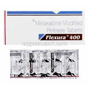 フレクスラ, メタキサロン 400 mg 錠 (Sun pharma) 箱、錠剤