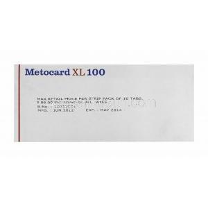 メトカードXL Metocard XL 100, ジェネリックロプレソール, メトプロロール 100mg