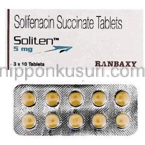 ソリフェナシン（ベシケアジェネリック）, ソリテン Soliten,  10mg 錠 (Ranbaxy)