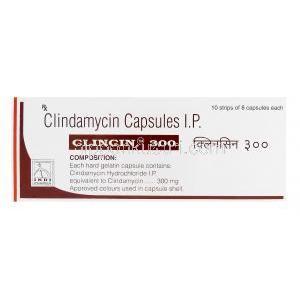 クリンシン300　Clincin300、ジェネリッククレオシン、クリンダマイシン300mg　箱