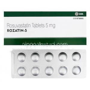 Rozatin-5　ロザチン、ジェネリッククレストール、ロスバスタチン5mg