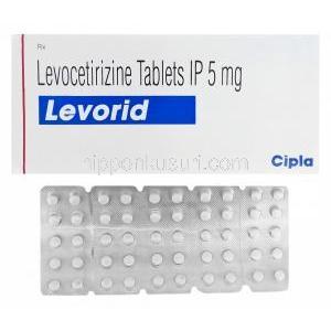 Levorid　レボリド、ジェネリックザイザル　Xyzal、レボセチリジン二塩酸塩5mg