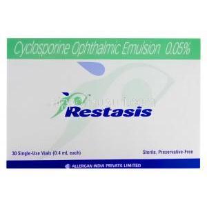 Restasis　レスタシス、シクロスポリン点眼エマルジョン0.05％　箱