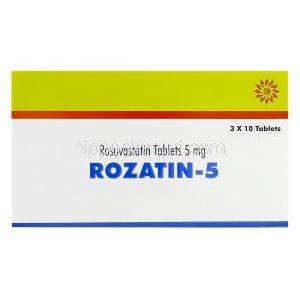 Rozatin-5　ロザチン、ジェネリッククレストール、ロスバスタチン5mg 箱
