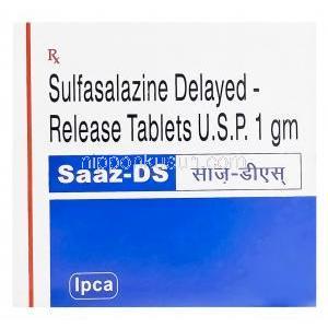 ザーツ-DS、ジェネリックアザルフィジン、スルファサラジン1gm 遅延放出錠剤　箱