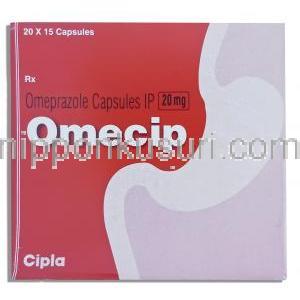 オメシップ Omecip, オメプラゾール , 20mg カプセル (Cipla)