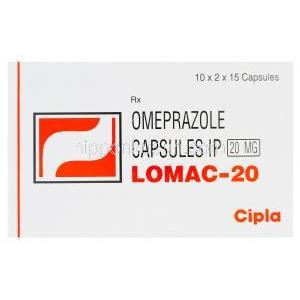 ロマック　LOMAC-20、ジェネリックプリロセック、オメプラゾール20mg　箱