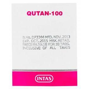 クタン　Qutan-100、ジェネリックセロクエル、クエチアピン100mg　製造番号