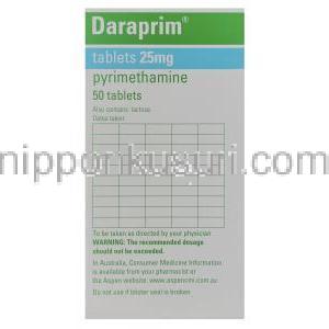 ダラプリム　Daraprim、ピリメタミン　25mg　箱　（Aspen社製）