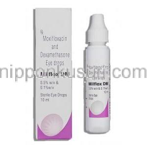 ミルフロックスDM Milflox DM,モキシフロキサシン・デキサメタゾン,  0.5% 点眼薬 (Sun Pharma)