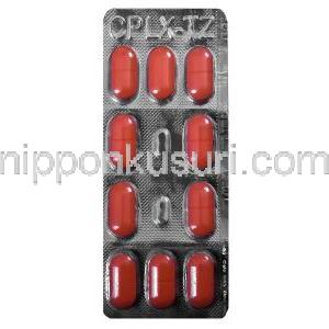 シプロックス-TZ, シプロフロキサシン 500mg チニダゾール　600mg 配合　錠　シート