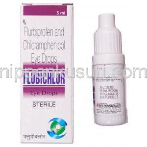 フラビクロール,　フルルビプロフェン 0.03%/クロラムフェニコール 0.5%配合 点眼薬 5ml