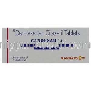 カンデサール Candesar (ブロプレス ジェネリック) カンデサルタン 4mg 錠 (Ranbaxy) 箱