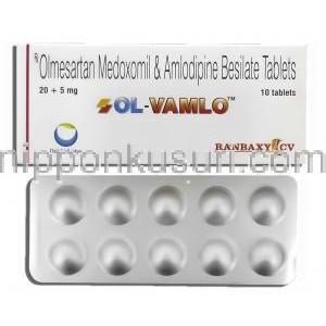 オルバムロ Ol-Vamlo, オルメサルタン 20mg / アムロジピン 5mg 錠 (Ranbaxy)