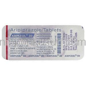 アリピゾル、アリピプラゾール 30 mg 錠 ブリスター 情報