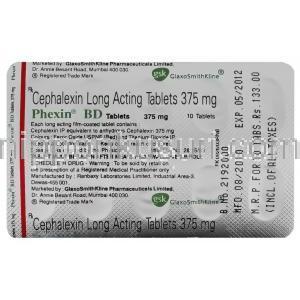 セファレキシン375 mg 持続性 錠 Phexin GSK 包装