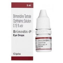 ブリモディン点眼薬　Brimodin-P、ジェネリックアルファガン、ブリモニジン酒石酸0.15％　5