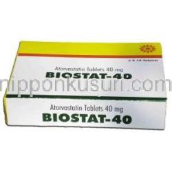 バイオスタット Biostat, リピトール ジェネリック, アトルバスタチン 40mg 錠 (Sava medica) 箱