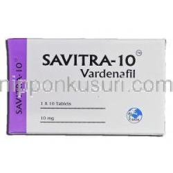 サビトラ10 Savitra-10, ジェネリック レビトラ, バルデナフィル10mg 錠 (Sava medica) 箱